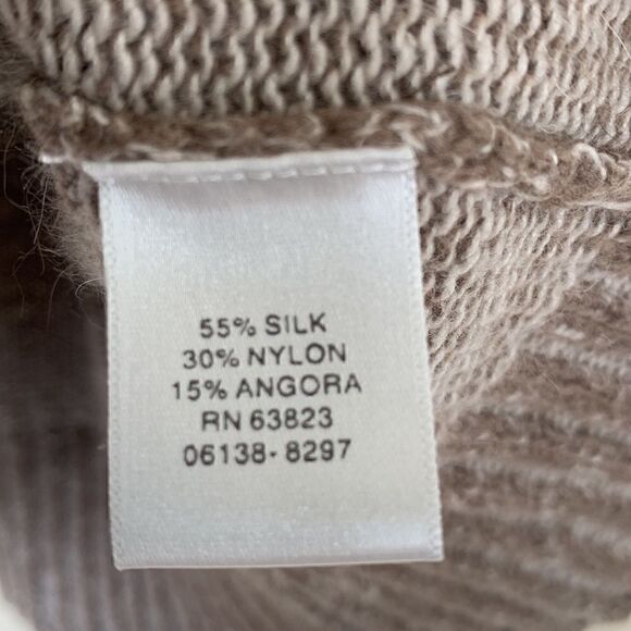 Brown cardigan Sweater‎ Vintage silk angora brown zip up ribbed knit fall medium - Picture 8 of 8